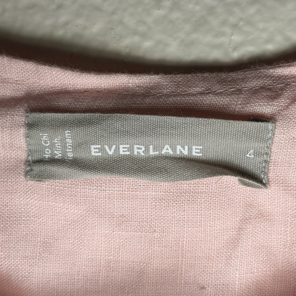 Everlane Pink The Linen Popover Shirt Pink Linen Button Down Shirt Size 4 - Picture 5 of 6